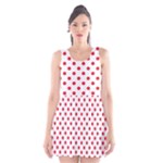 Polka Dots - Alizarin Red on White Scoop Neck Skater Dress