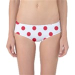 Polka Dots - Alizarin Red on White Classic Bikini Bottoms