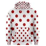 Polka Dots - Dark Candy Apple Red on White Men s Pullover Hoodie