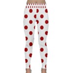 Polka Dots - Dark Candy Apple Red on White Yoga Leggings