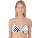 Polka Dots - Dark Sienna Brown on White Reversible Tri Bikini Top