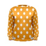 Polka Dots - White on Pastel Orange Women s Sweatshirt