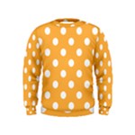 Polka Dots - White on Pastel Orange Kid s Sweatshirt