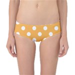 Polka Dots - White on Pastel Orange Classic Bikini Bottoms