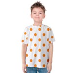 Polka Dots - Orange on White Kid s Cotton Tee