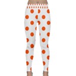 Polka Dots - Tangelo Orange on White Yoga Leggings