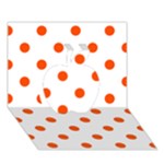 Polka Dots - Tangelo Orange on White Apple 3D Greeting Card (7x5)