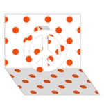 Polka Dots - Tangelo Orange on White Peace Sign 3D Greeting Card (7x5)