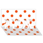 Polka Dots - Tangelo Orange on White #1 DAD 3D Greeting Card (8x4)
