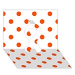Polka Dots - Tangelo Orange on White Ribbon 3D Greeting Card (7x5)