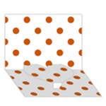 Polka Dots - Burnt Orange on White Heart Bottom 3D Greeting Card (7x5)