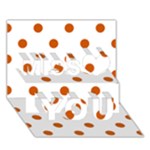 Polka Dots - Burnt Orange on White Miss You 3D Greeting Card (7x5)