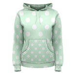 Polka Dots - White on Pastel Green Women s Pullover Hoodie