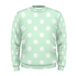 Polka Dots - White on Pastel Green Men s Sweatshirt