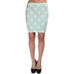 Polka Dots - White on Pastel Green Bodycon Skirt