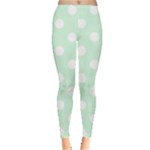 Polka Dots - White on Pastel Green Women s Leggings