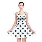 Polka Dots - Deep Green on White Reversible Skater Dress