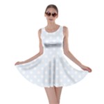 Polka Dots - White on Pastel Blue Skater Dress