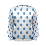 Polka Dots - Iceberg Blue on White Women s Sweatshirt