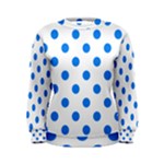 Polka Dots - Dodger Blue on White Women s Sweatshirt