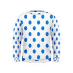 Polka Dots - Dodger Blue on White Kid s Sweatshirt