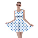 Polka Dots - Dodger Blue on White Skater Dress