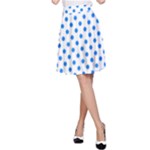 Polka Dots - Dodger Blue on White A-Line Skirt
