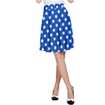 Polka Dots - White on Cobalt Blue A-Line Skirt