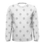 Polka Dots - Light Gray on White Men s Long Sleeve T-shirt