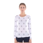 Polka Dots - Light Gray on White Women s Long Sleeve T-shirt