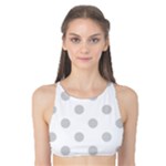 Polka Dots - Light Gray on White Tank Bikini Top