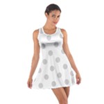 Polka Dots - Light Gray on White Cotton Racerback Dress