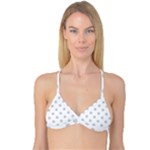 Polka Dots - Light Gray on White Reversible Tri Bikini Top