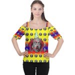 clown facesdd Women s Cutout Shoulder Tee