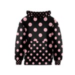 Polka Dots - Light Pink on Black Kid s Pullover Hoodie