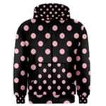Polka Dots - Light Pink on Black Men s Zipper Hoodie
