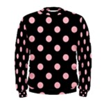 Polka Dots - Light Pink on Black Men s Sweatshirt