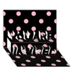 Polka Dots - Light Pink on Black YOU ARE INVITED 3D Greeting Card (7x5)