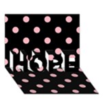 Polka Dots - Light Pink on Black HOPE 3D Greeting Card (7x5)