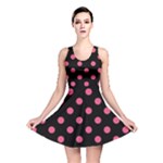 Polka Dots - Dark Pink on Black Reversible Skater Dress