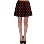 Polka Dots - Dark Candy Apple Red on Black Skater Skirt