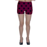 Polka Dots - Black on Burgundy Red Skinny Shorts