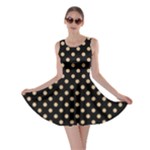 Polka Dots - Tan Brown on Black Skater Dress