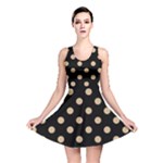 Polka Dots - Tan Brown on Black Reversible Skater Dress