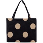 Polka Dots - Tan Brown on Black Mini Tote Bag