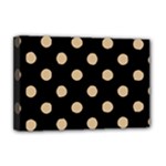 Polka Dots - Tan Brown on Black Deluxe Canvas 18  x 12  (Stretched)