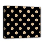 Polka Dots - Tan Brown on Black Deluxe Canvas 24  x 20  (Stretched)