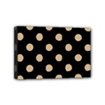 Polka Dots - Tan Brown on Black Mini Canvas 6  x 4  (Stretched)