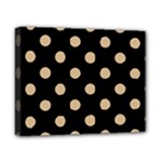 Polka Dots - Tan Brown on Black Canvas 10  x 8  (Stretched)