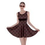 Polka Dots - Black on Dark Sienna Brown Skater Dress